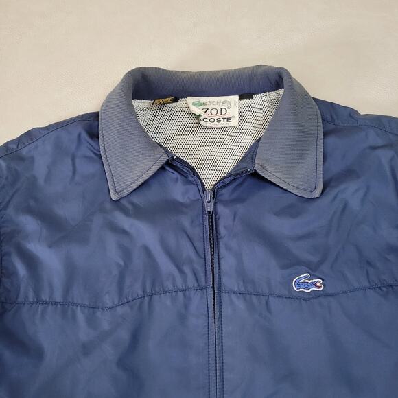 Vintage Lacoste Club Men’s Jacket Medium Blue Full Zip Rain Coat Windbreaker - Picture 5 of 13